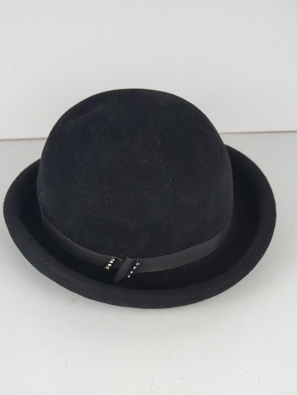 VINTAGE Georgi Black Round Derby Bowler Hat